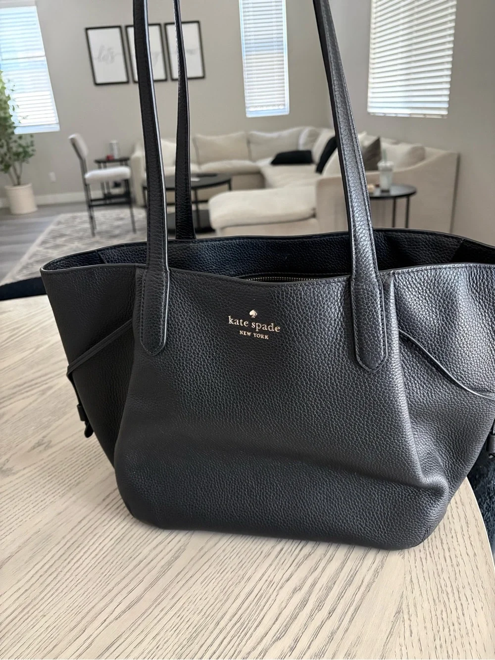 NWOT Kate spade Black Pebbled Leather Tote
